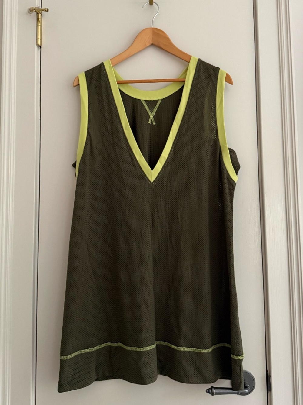 Green Mesh Sports Dress with Neon Trim Size L